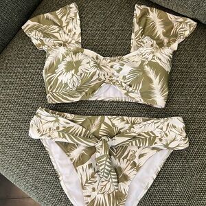 Kenny Flowers Olive Green Floral Bikini